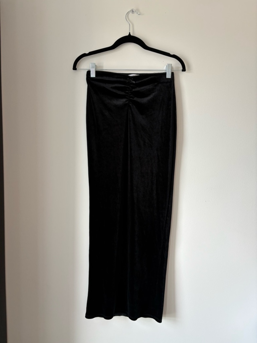 Classic Black Velvet Maxi Skirt